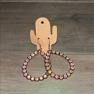 Colorful Beaded Hoop Earrings